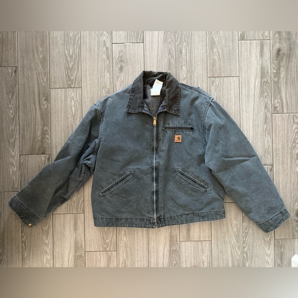 Carhartt|Men's Vintage Dark Gray/Charcoal Detroit  Jacket,blanket lined•••2XL - Picture 4 of 16
